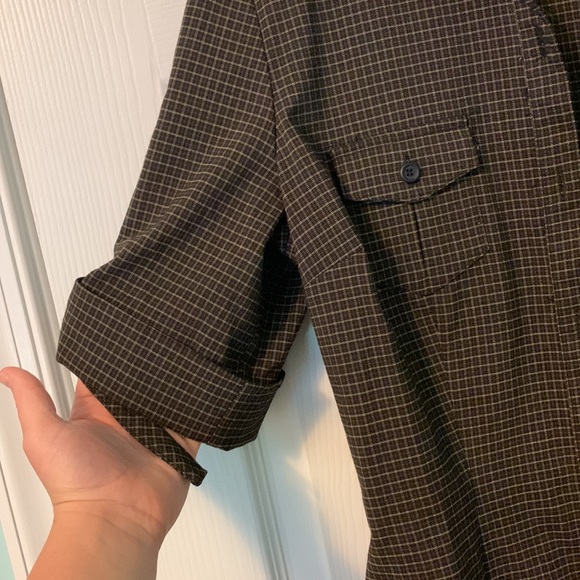 Vintage Brown gingham print short sleeved dress - Picture 2 of 5